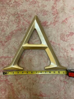 Decorative Metallic Gold Prism Letter A - Gold Accent